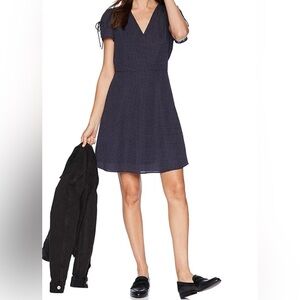 J. Crew Mercantile Navy Blue & White Polka Dot Short Sleeve Mini Dress SZ 6
